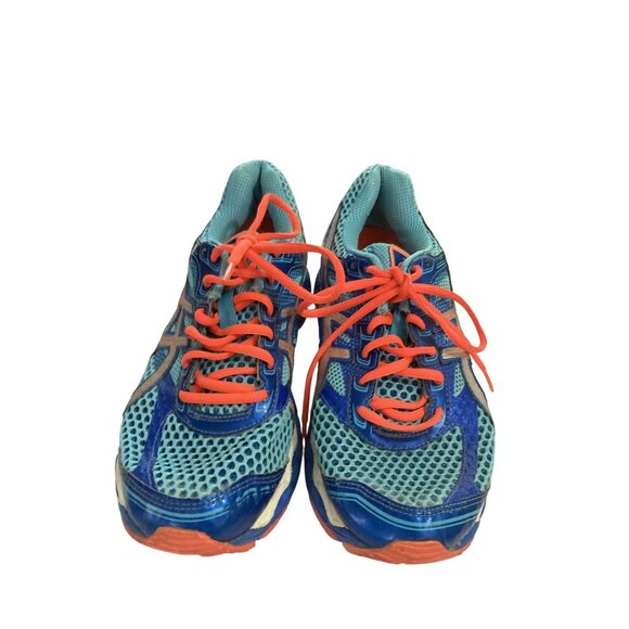 Asics T3C5N Gel-Cumulus 15 Womens Size 9 Blue Orange Mesh Running sneaker Shoes - Picture 2 of 8